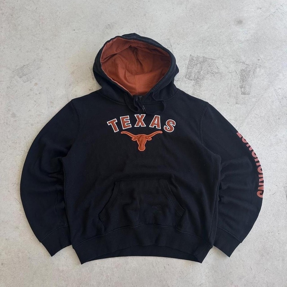 Vintage y2k Texas Longhorns Hoodie with orange longhorn graphic Size L